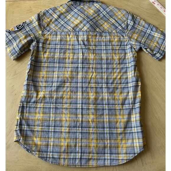 Vintage Cowboy Retro Plaid Shirt Throwback Western Button Down Patches Hipster M - Picture 2 of 13